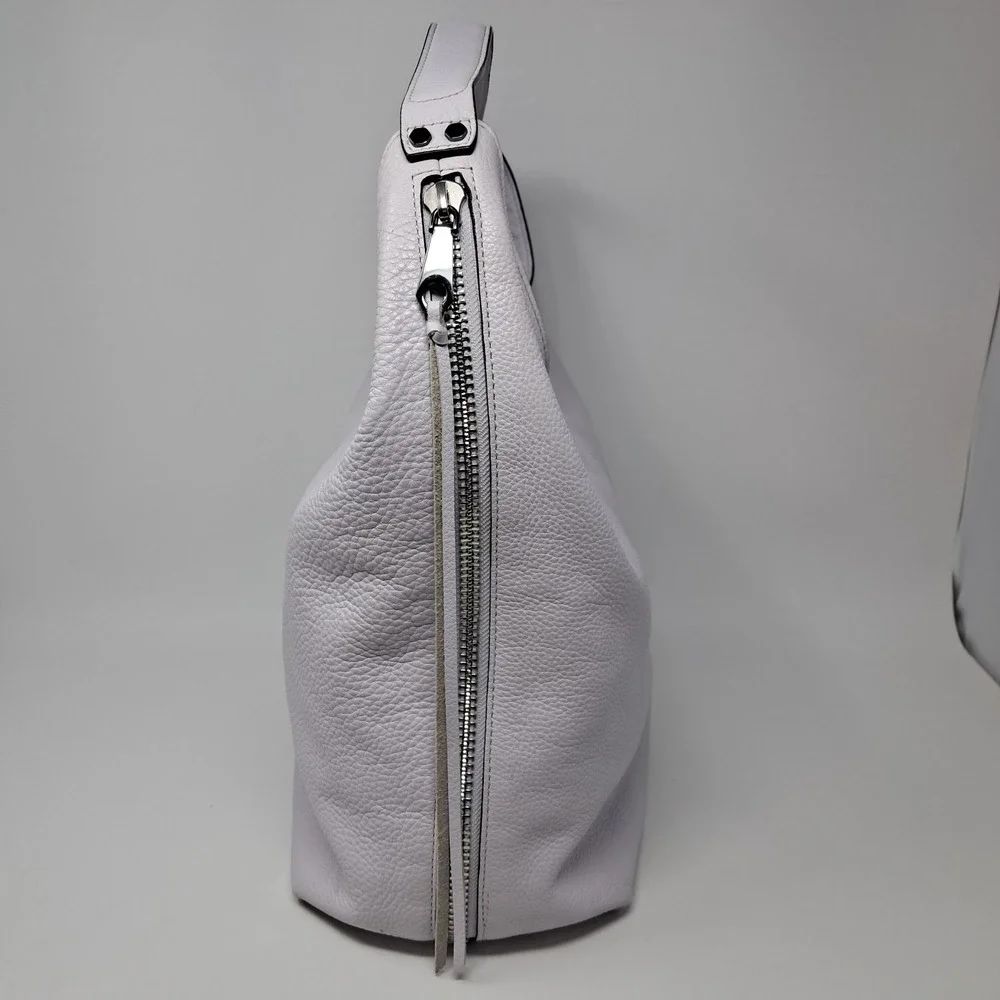 Rebecca Minkoff Large Hobo Feed Bag purse Light Purple Lavender Pebbled Leather